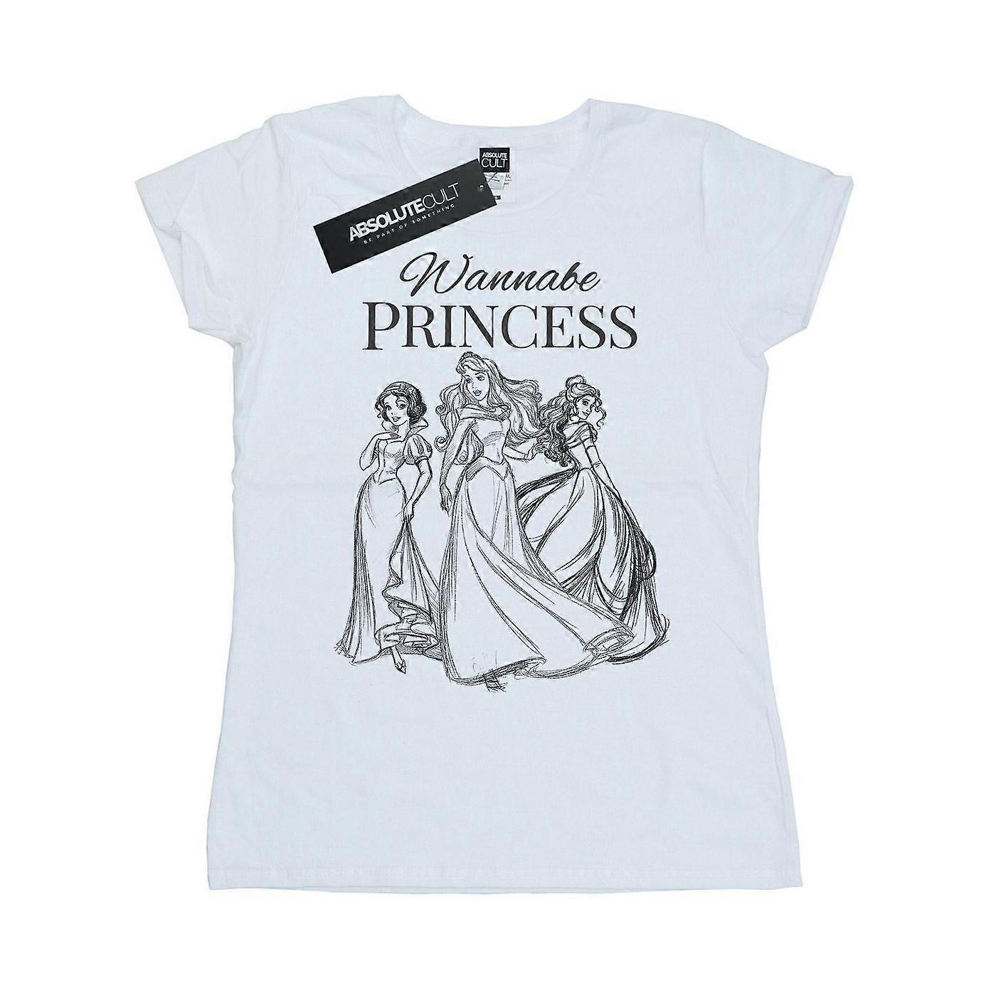Camiseta de Algodão para Mulheres e Mulheres da Disney Princess