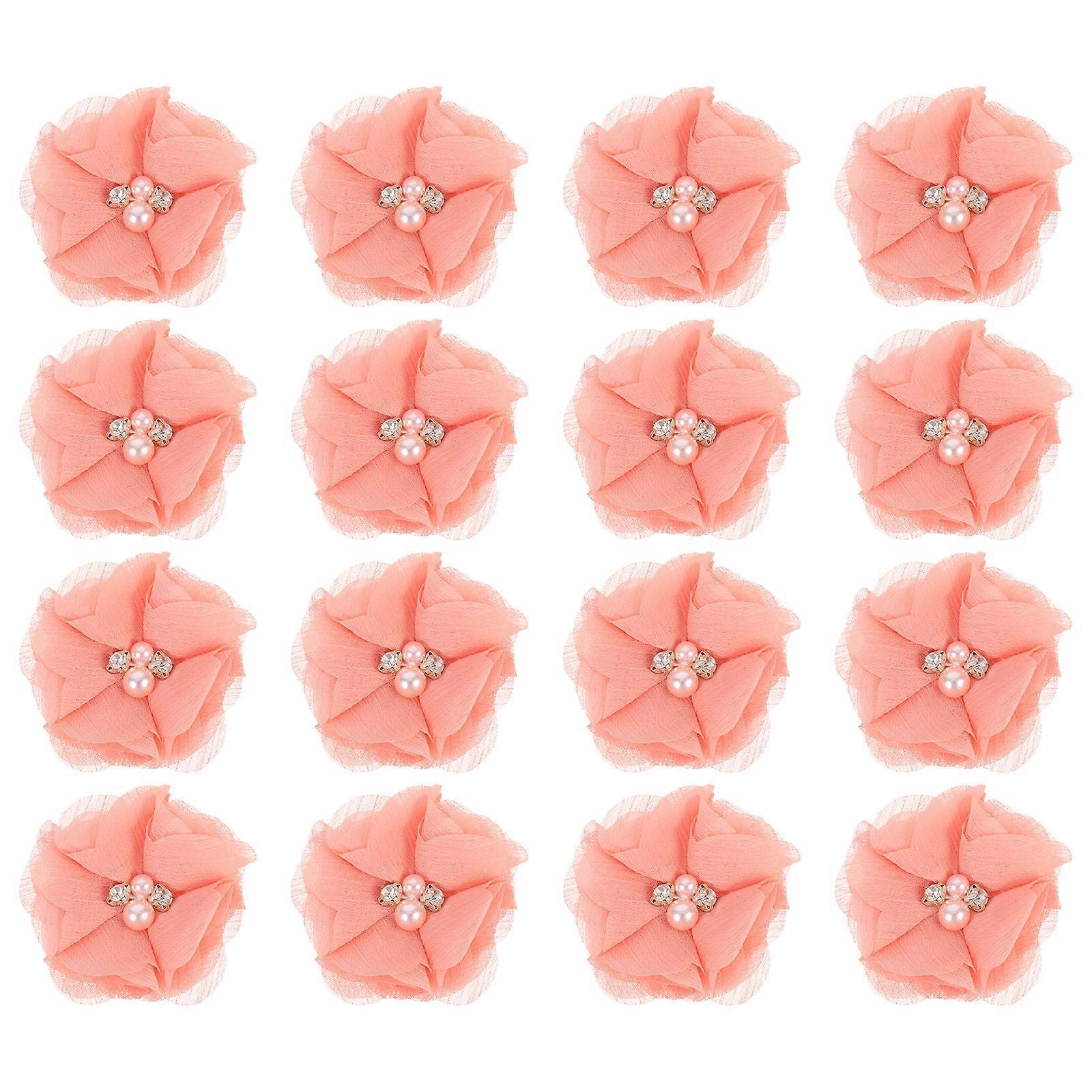 Decorative Flower Fabric Multi-Function Sewing Flower 30Pcs Hand Sewn Pearl