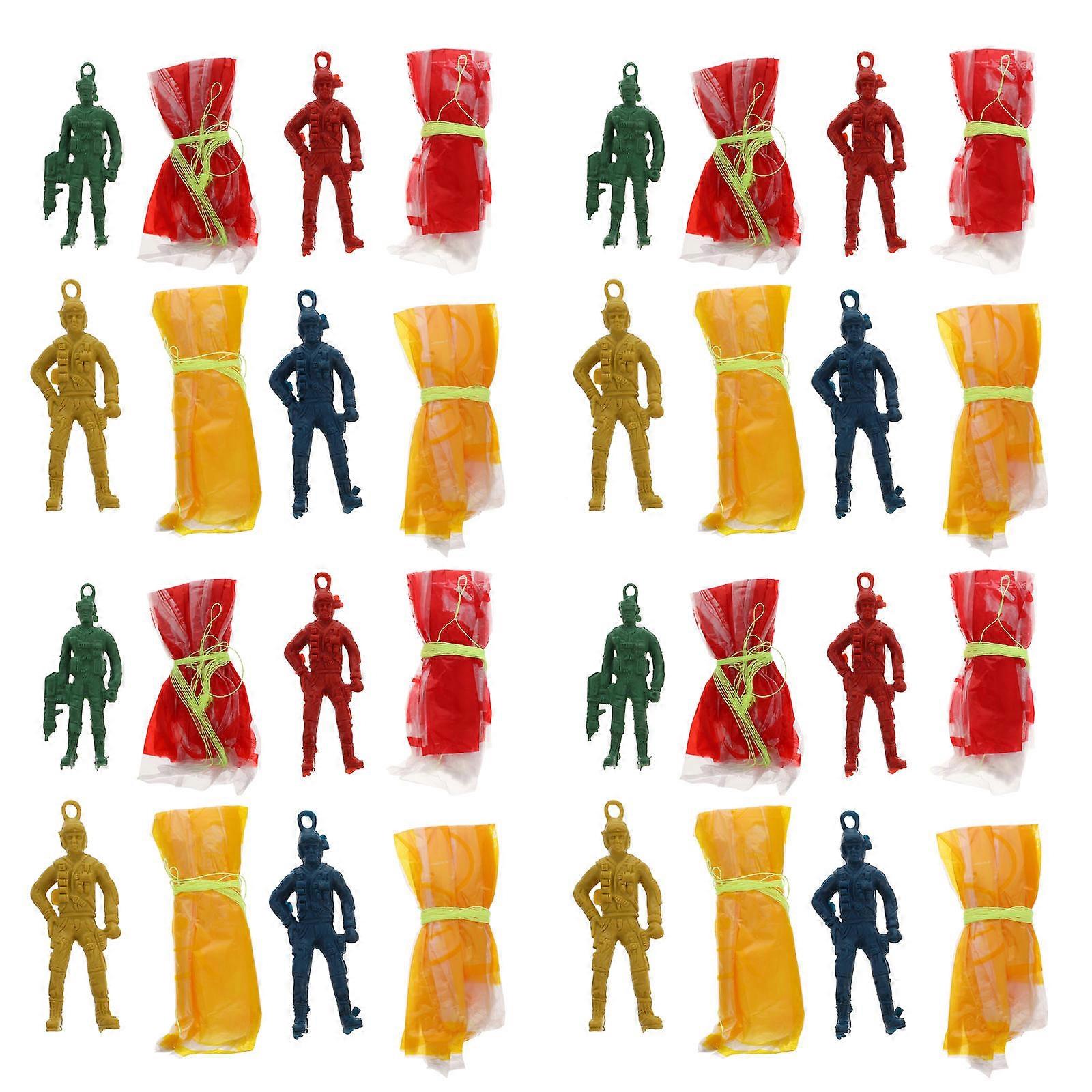 Throwing Parachute Soldiers Toys Outdoor Activities Kids Durable Plastic Assorted Color for Flying 30Pcs