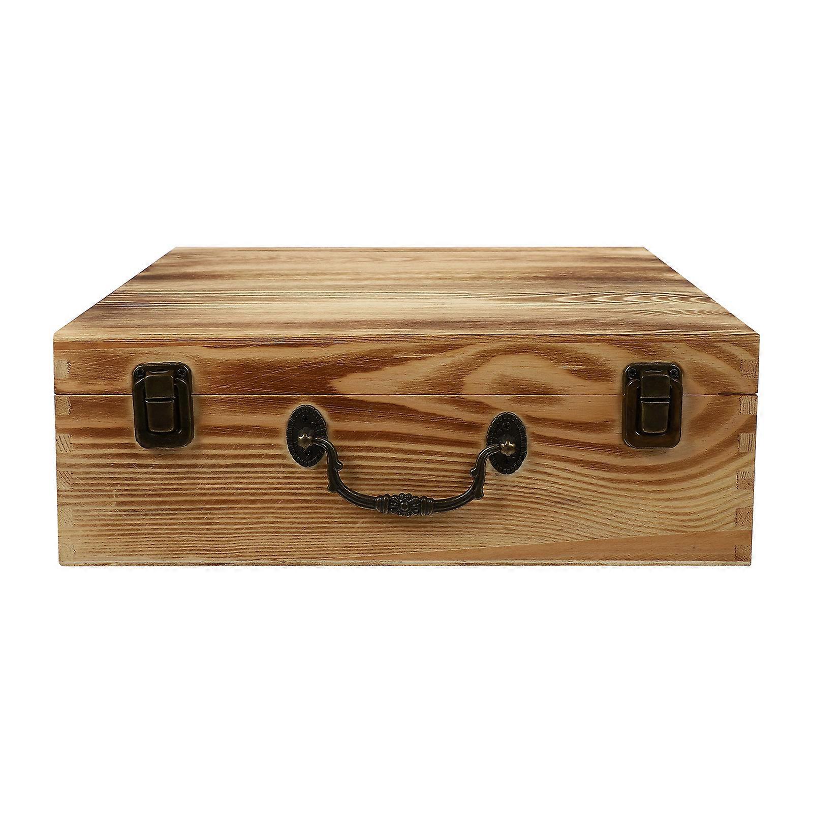 Wood Storage Box Portable Storage Case for Home Use Gift Packing Multi Material 1Pack