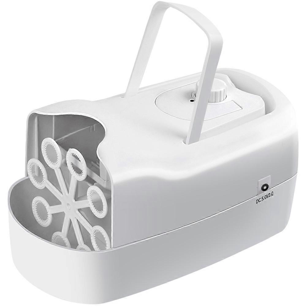 Electric Bubble Making Machine for Stage Performance Kids Abs White Automatic 1 Set