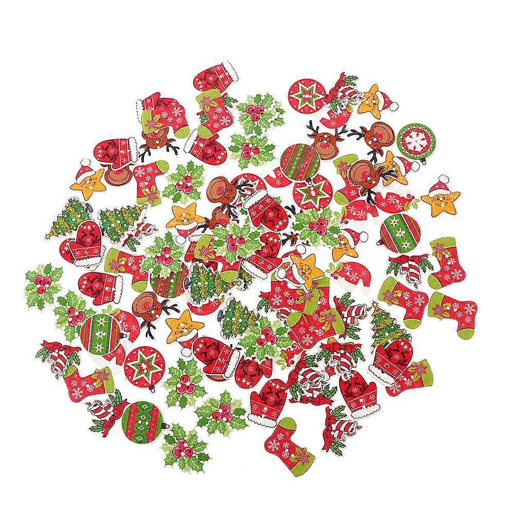Sewing Button Christmas Wood Button for Clothes 150Pcs Assorted Color Pack