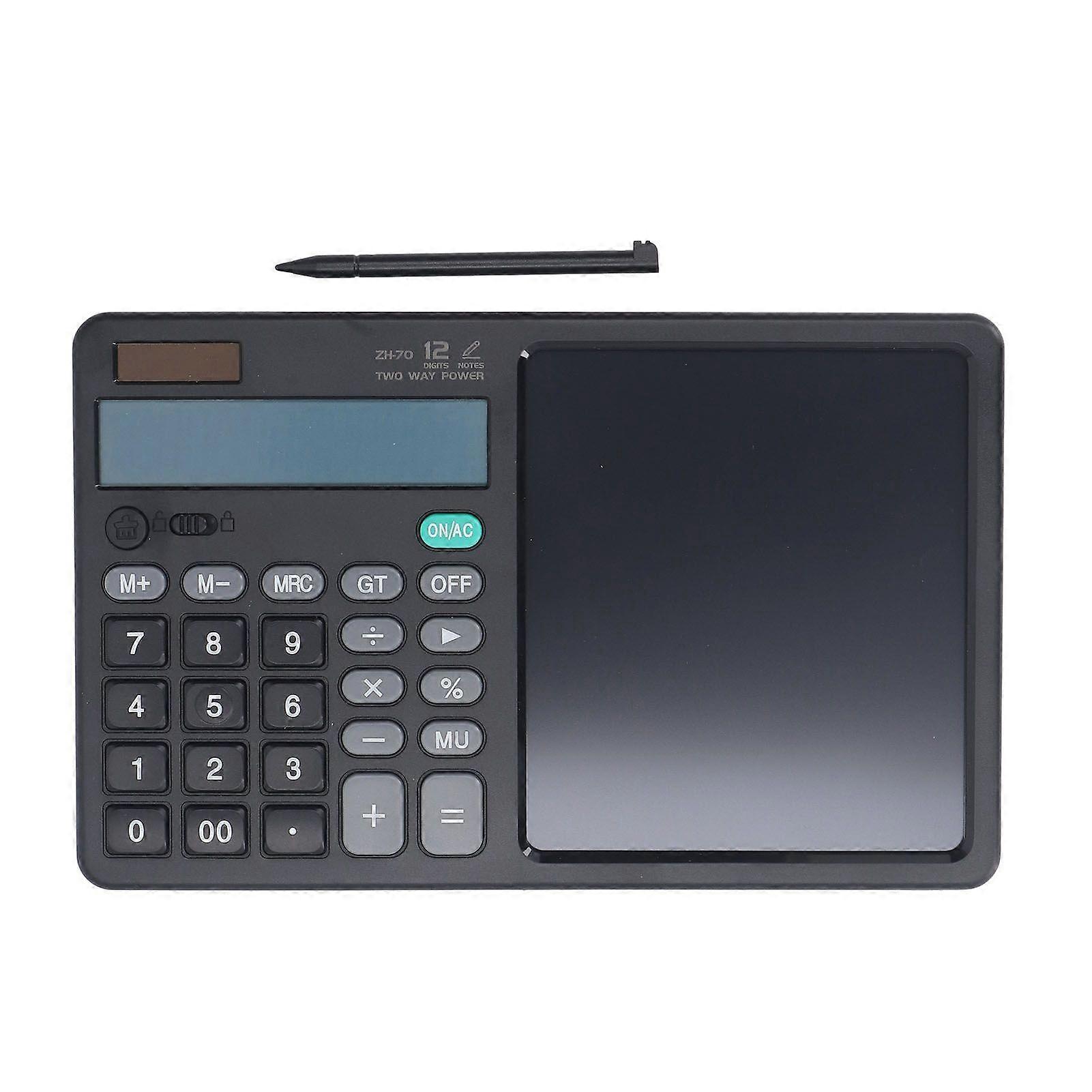 Calculator LCD Tablet Multifunctional Sketches Memos Accurate Practical Portable Math Calculator with Notepad for Office Financial Accounting Black