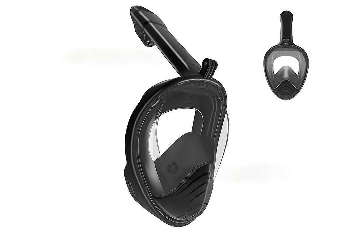 Full Face Snorkel Mask 180 Degree Panoramic View Anti-Fog and Leak Proof -Black