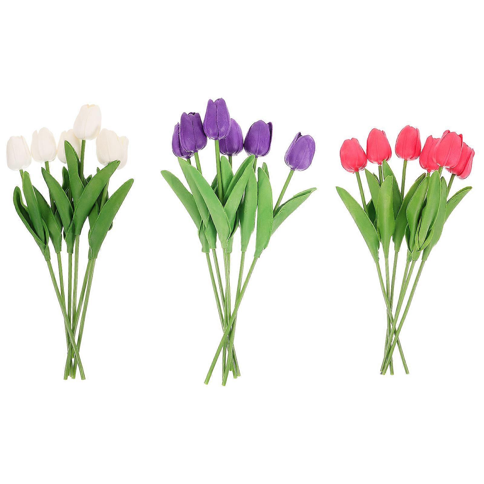 Artificial Tulip Ornaments for Decoration 72Pcs PU Tulips Bouquet