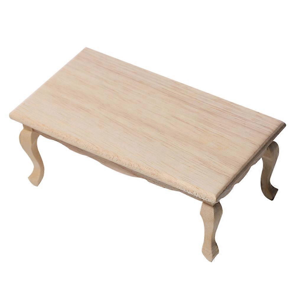 Mini Furniture Mini Tea Table for Decoration 1Pcs Wooden Model