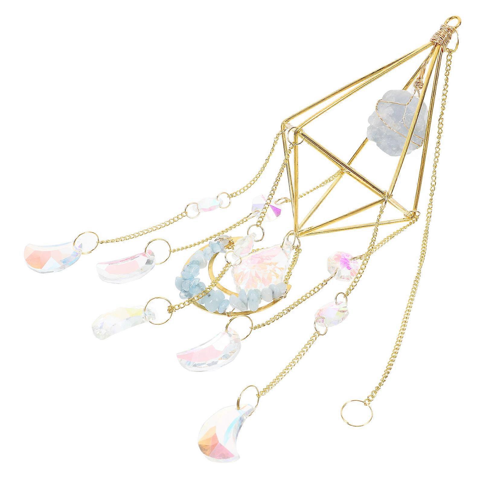 Assorted Color Crystal Suncatcher Window Pendant 5Pcs Garden Decor