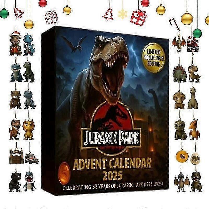 Jurassic Park Calendar Christmas Dinosaur Advent 2025 24 Days Acrylic E.z