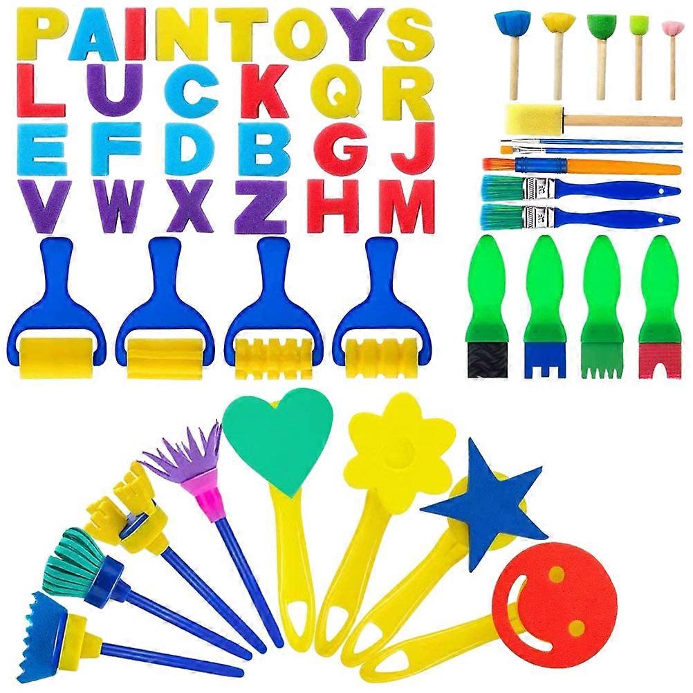 Paintbrush Set Paint Sponges for Painting 3Sets for Kids Assorted Color