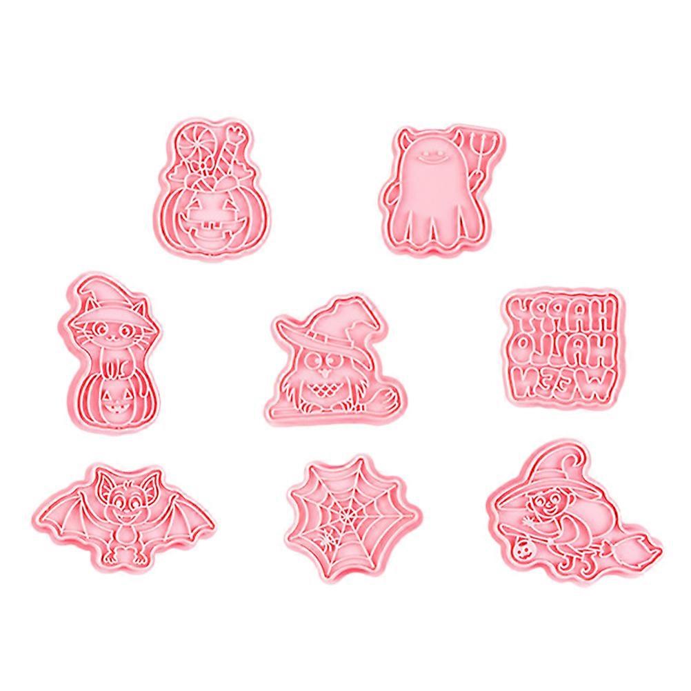 Halloween Cookie Press Set with Biscuits Pattern Maker for Baking Pink Pp Material