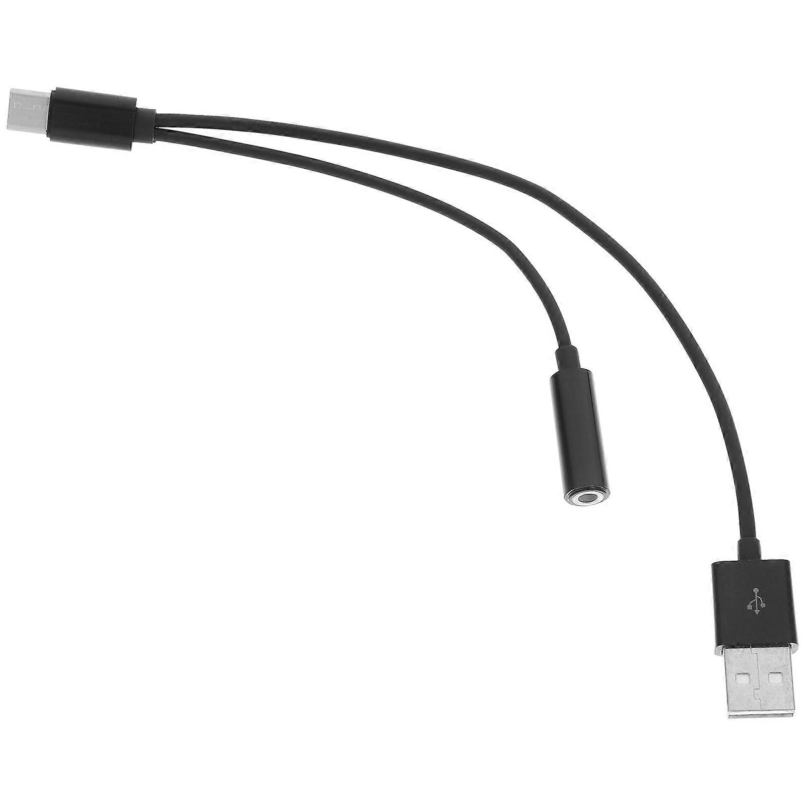 Type C to Double 3.5mm Earphone Cable Adapter for Phone 3 Piece Set