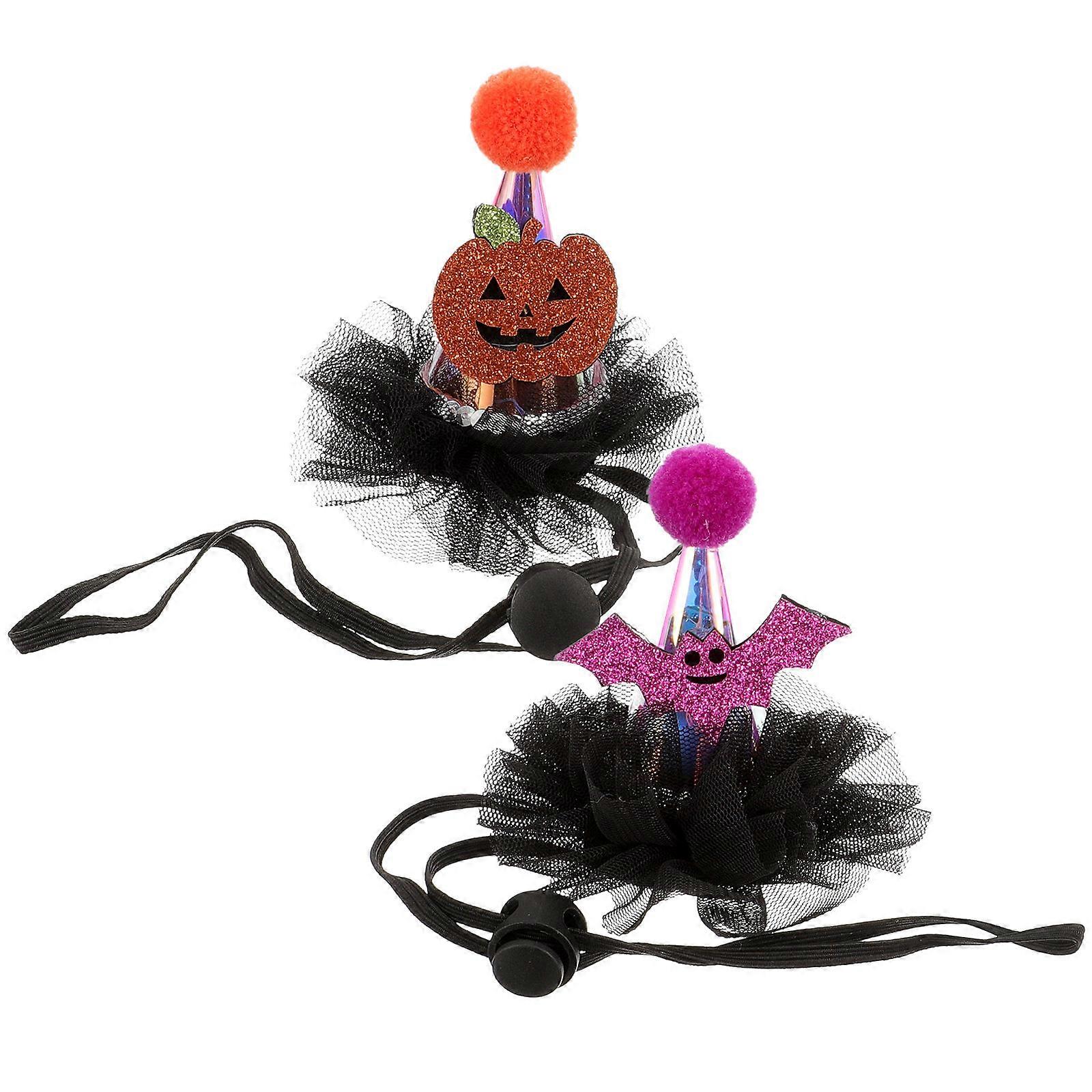 Halloween Cat Hat Adjustable Pet Costume Caps for 4Pcs Assorted Color Dogs