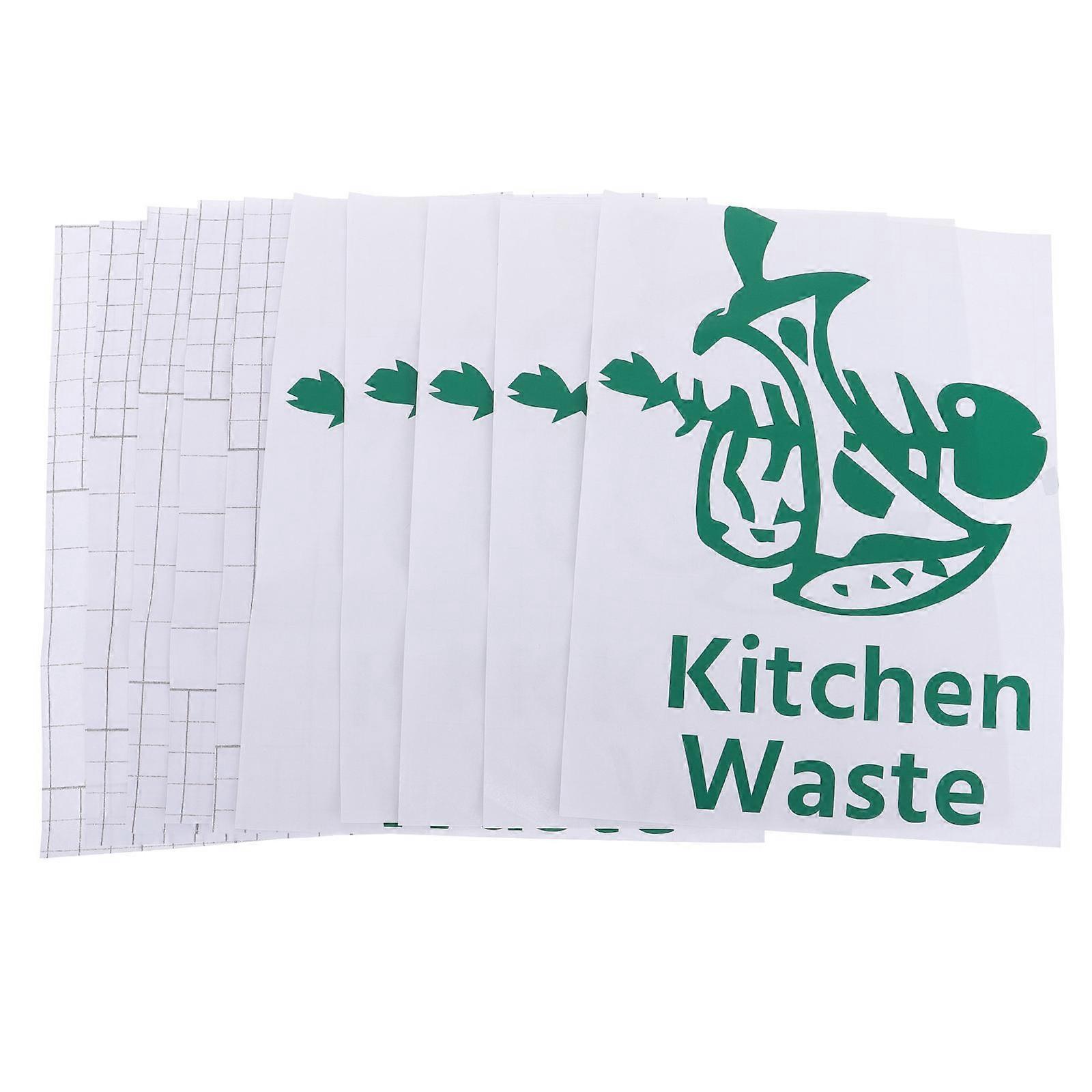 Trash Recycling Stickers PVC for Garbage Can Sticker 10Pcs Set
