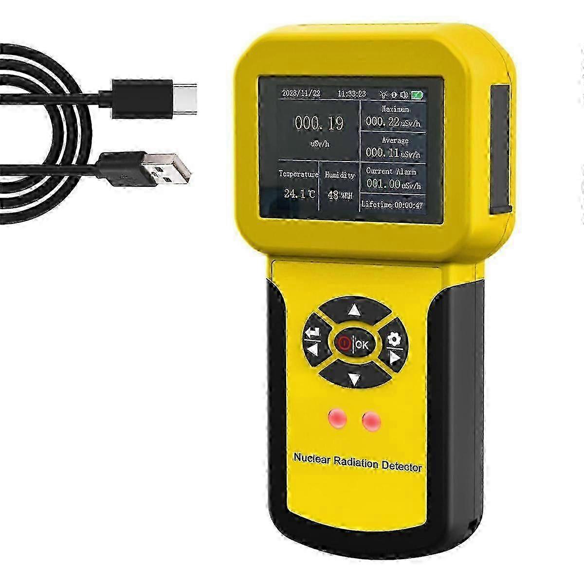 Improved Geiger Counter: Professional Nuclear Radiation Detector for Y X-ray Gamma with Alarm Settings & Monitoring Functionality