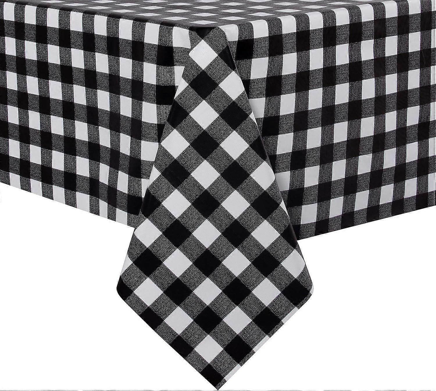 2025 Latest Model Checkered Vinyl Rectangle Tablecloth 54 x 78 Inch, 100%