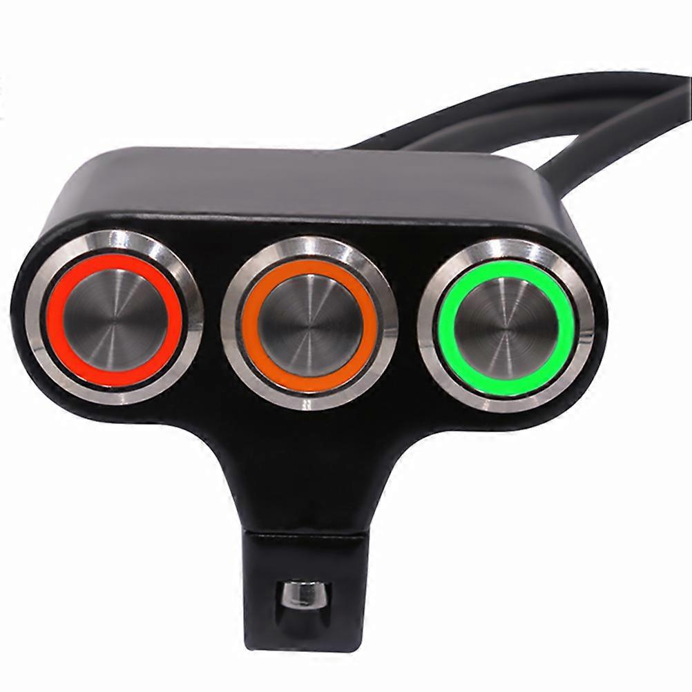 Three-Position Handlebar Switch for Motorcycle Electric Car 3Pcs Black