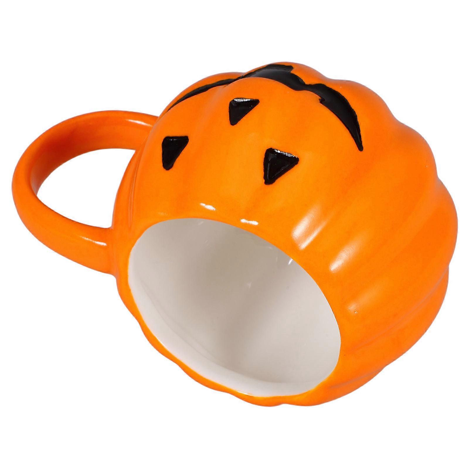 Pumpkin Shape Ceramic Mug For Halloween Party Home And Office 320ml Decorative Use 2Pcs