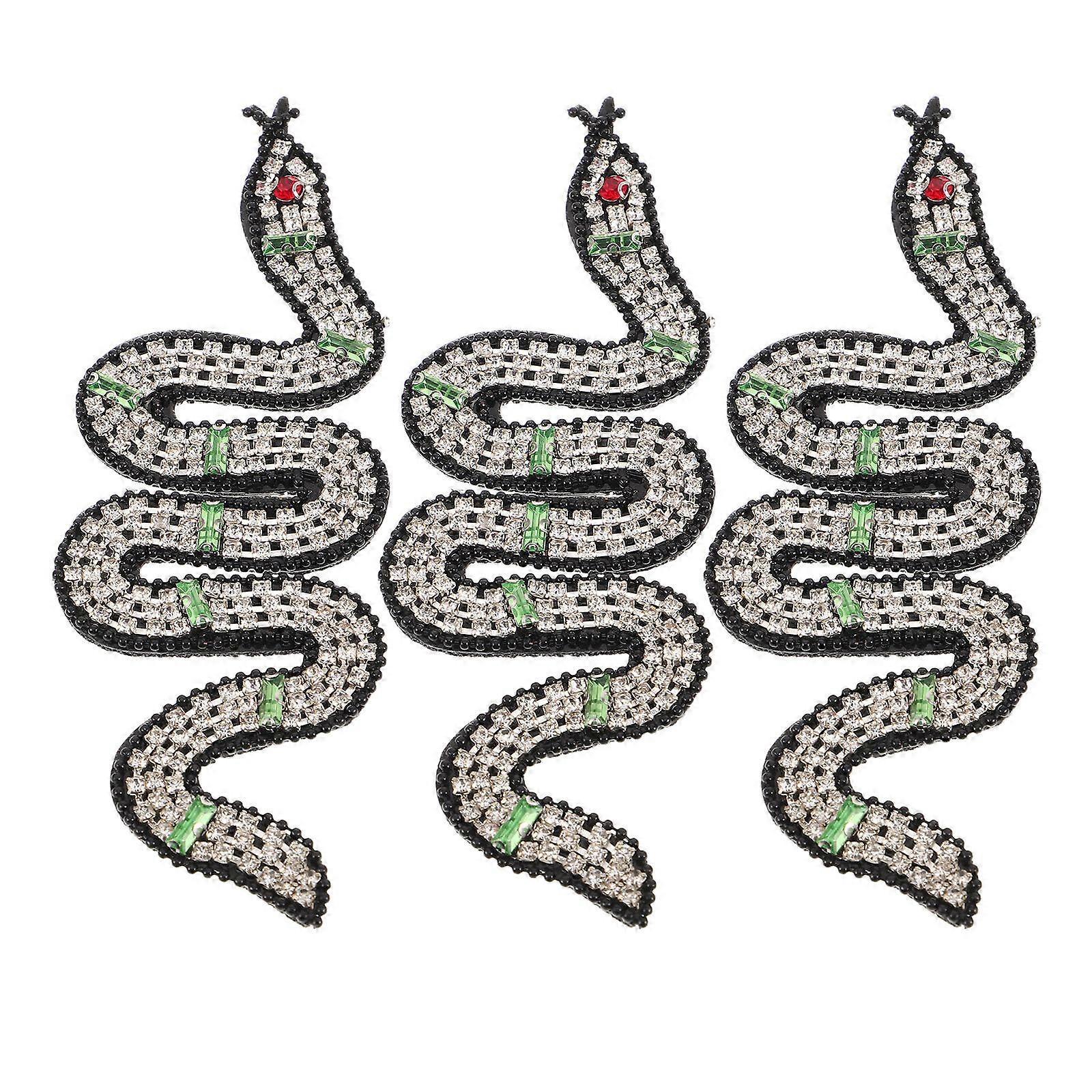 Rhinestone Snake Sewing Patch for DIY Clothes 15Pcs Patches