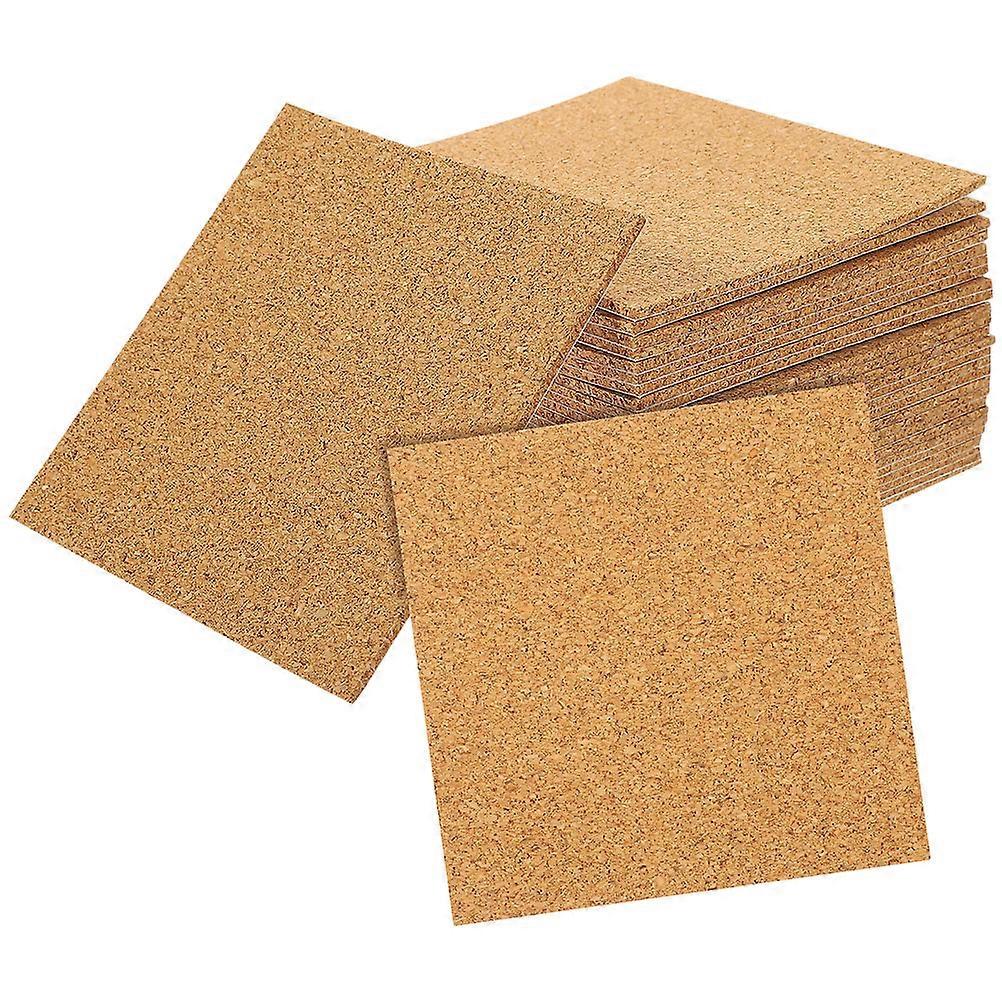 Square Cork Adhesive Sheets Cork Coaster for DIY Craft 120Pcs
