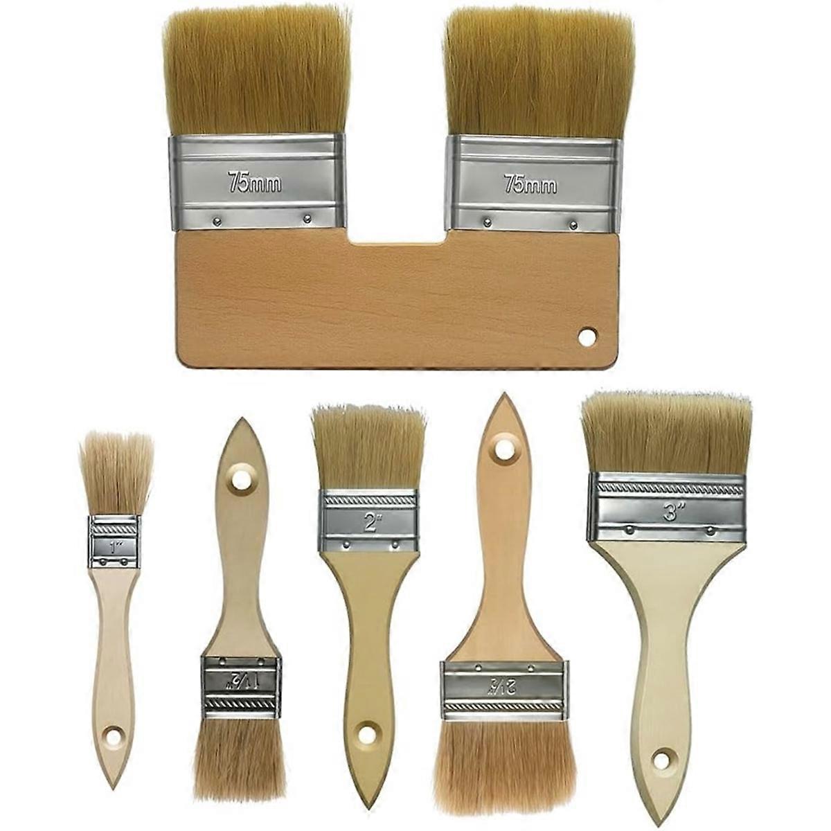 6 pcs Stain Trim chip Oil Paint Brushes Set