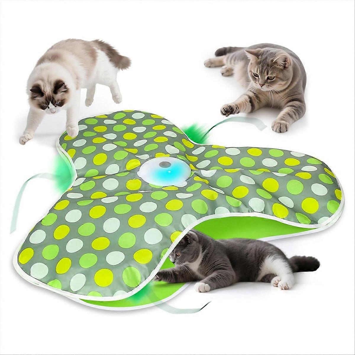 Interactive Cat Toys Rechargeable,Moving Concealed Feathers,Real Mouse Squeaky,Touch Activated Cat K