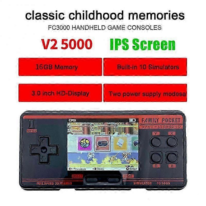 FC3000 V2 Console de jeu portable rétro Jeu vidéo IPS Écran 4000+ Console de jeu de jeux