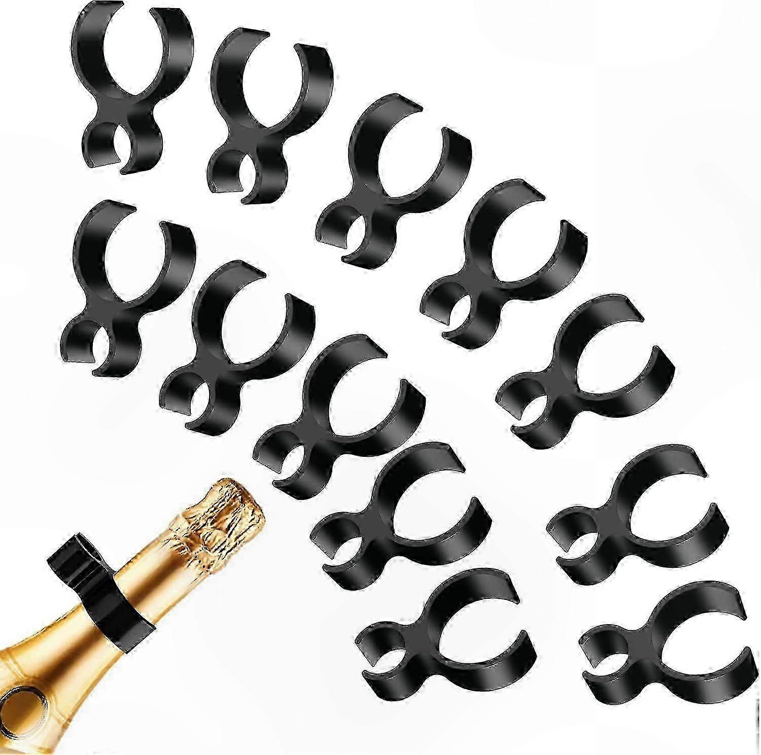 Set of 12 Sparkler Clips for Champagne Bottles, Secure Holder for Sparkling Wine