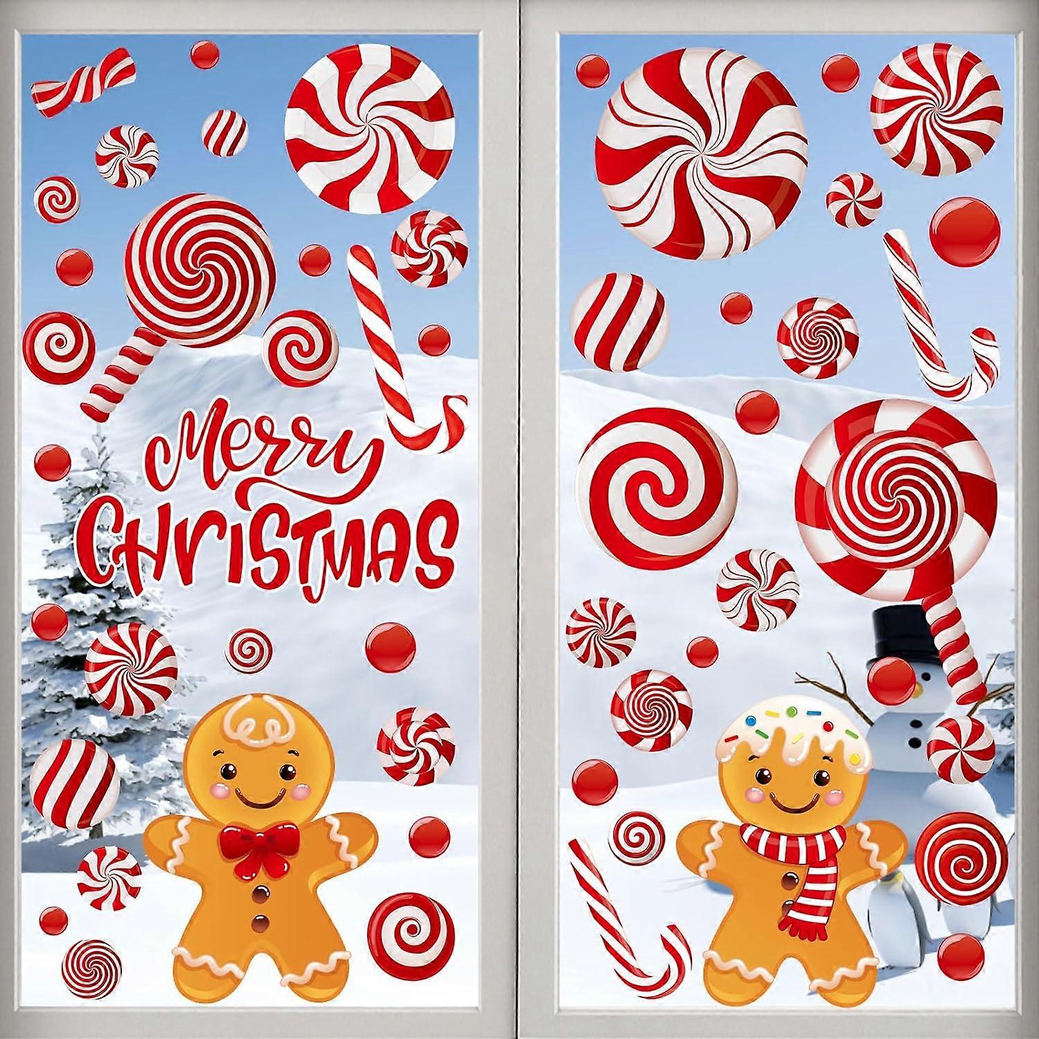 73Pcs Christmas Window Clings Reusable, Christmas Window Stickers