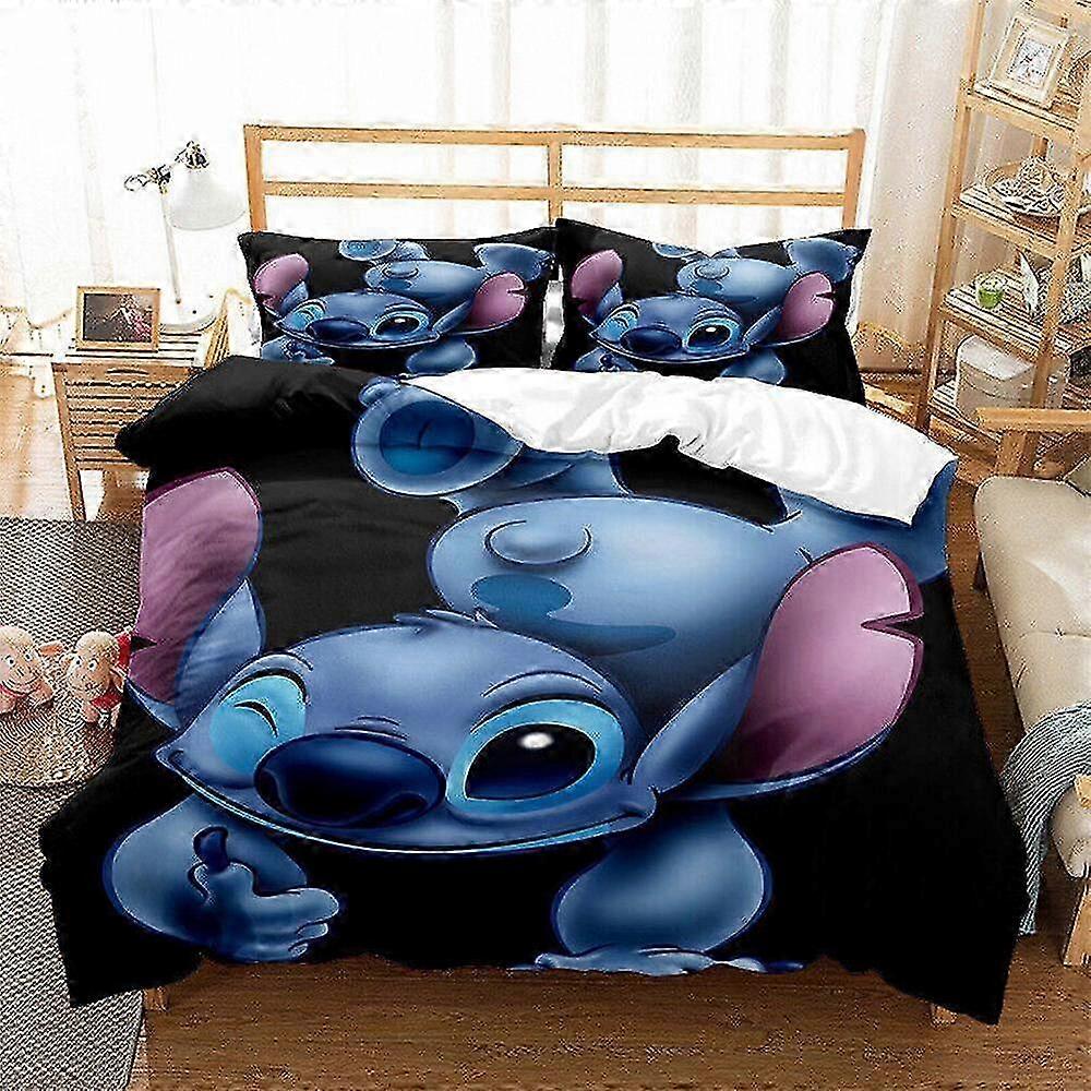 a654 Bed Sheets Lilo & Stitch Quilt Duvet Cover Set Soft Super Bedding3-Piece Bedding Set (1 Duvet Cover + 2 Pillow Shams) Tm654 25-26