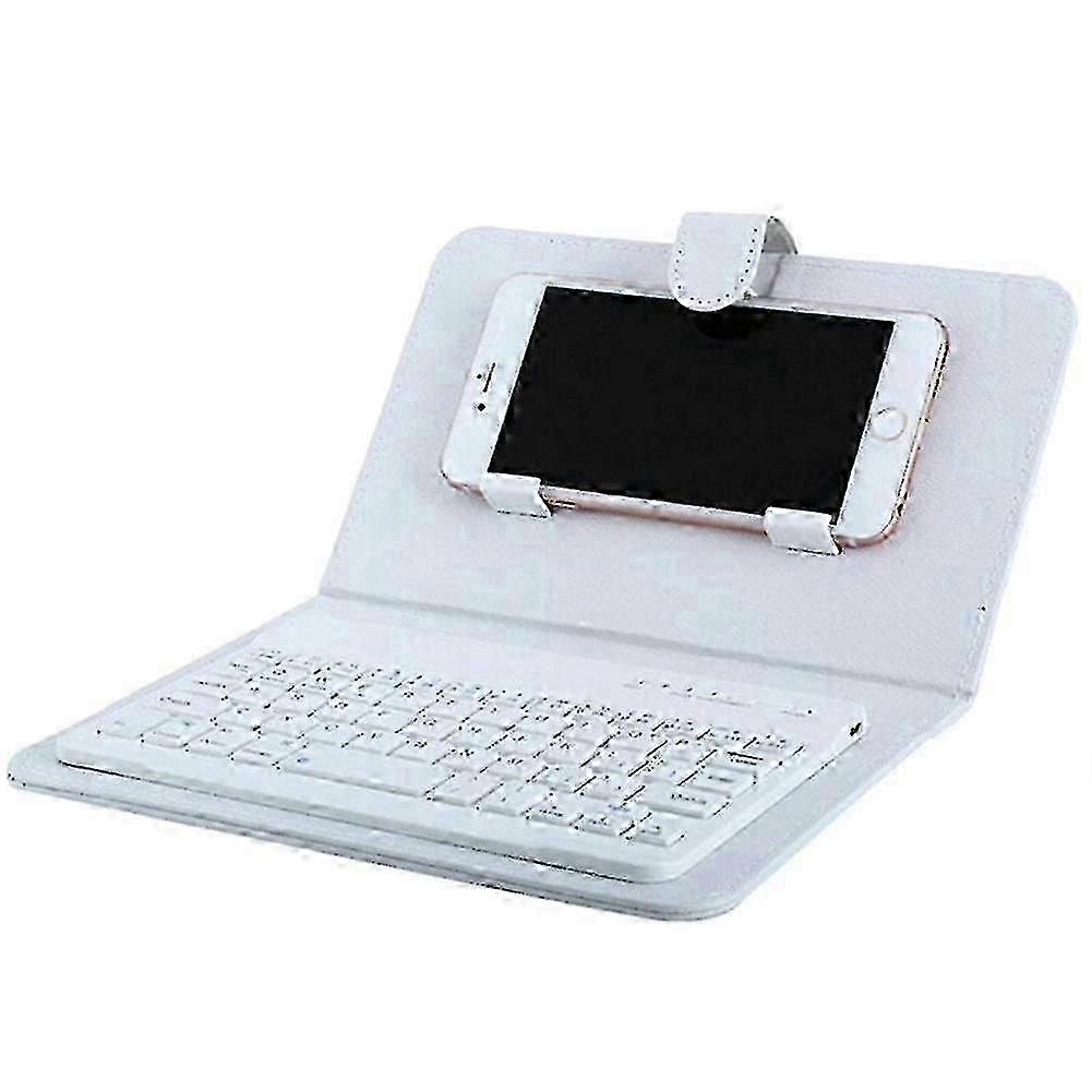 25-26 Mini Portable Wireless Bluetooth Keyboard With Leather Case For Smartphone