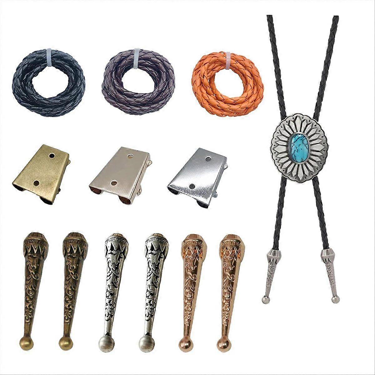 1 Sets Bolo Tie Making Kit Bolo Tie Tips Replacement End Caps Bolo