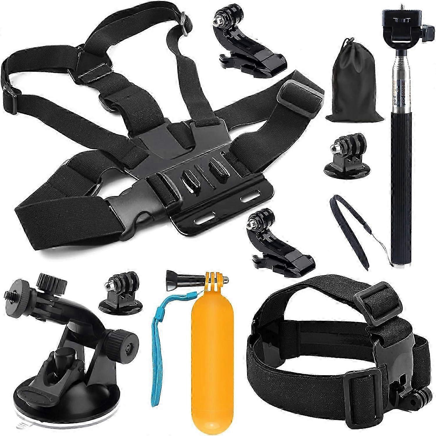 10-In-1 Accessory Kit for GoPro Accessories,Action Camera Accessories for GoPro Hero 12 11 10 9 8 7 6 5 4 3+ 3 Hero Session 5 Black AKASO EK7000 Ape