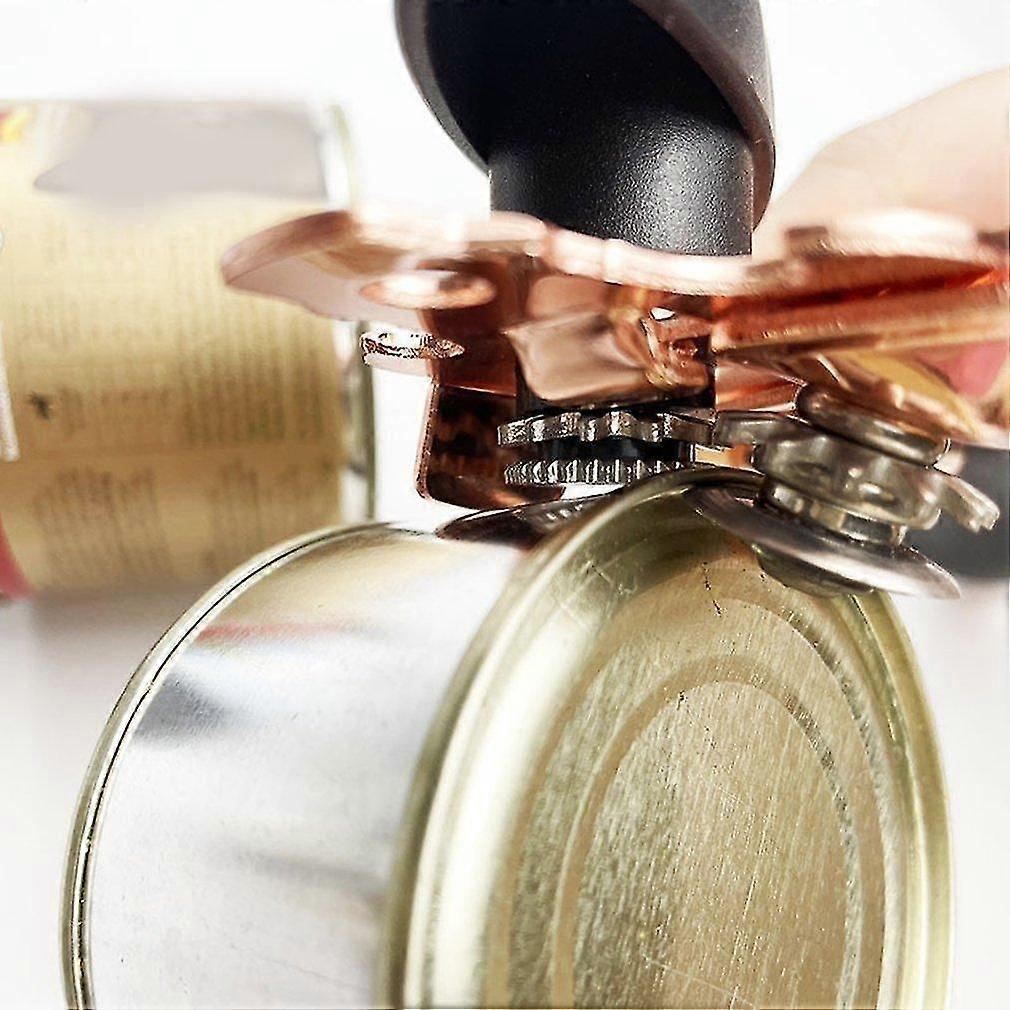 Manual Rose Gold Quality Stainless Steel Can Opener  Durable Grey Anti Slip Handles Knob