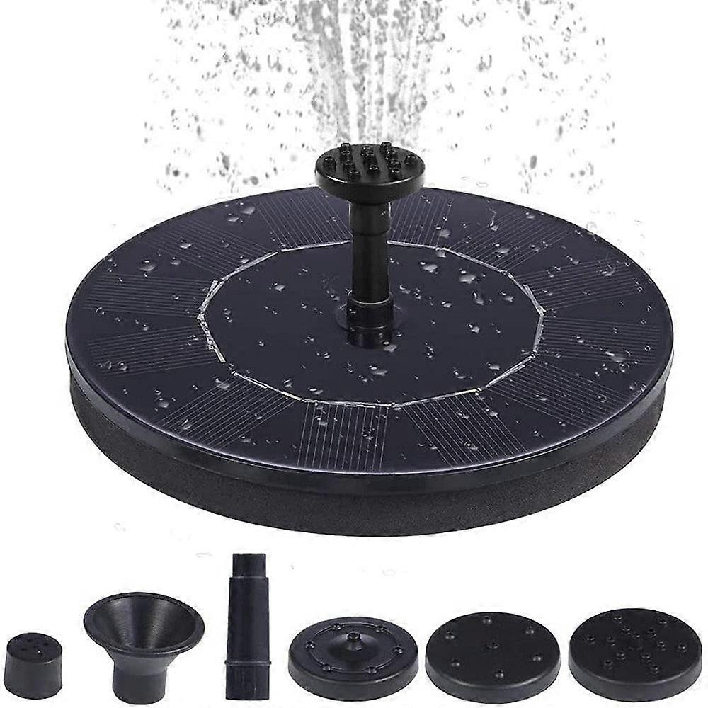 Solar Fountain 1.4W Solar Powered Pump With Nozzle Floating Water Fountain For Bird Bath Pond 13 Cm