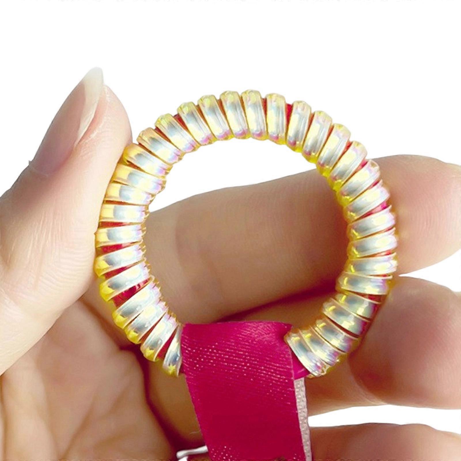 Multi Color Silicone Security Rope 6PCS Elastic Keychain Holders For Stuffed Animals Easy Use Keyring Protectors  yellow beige