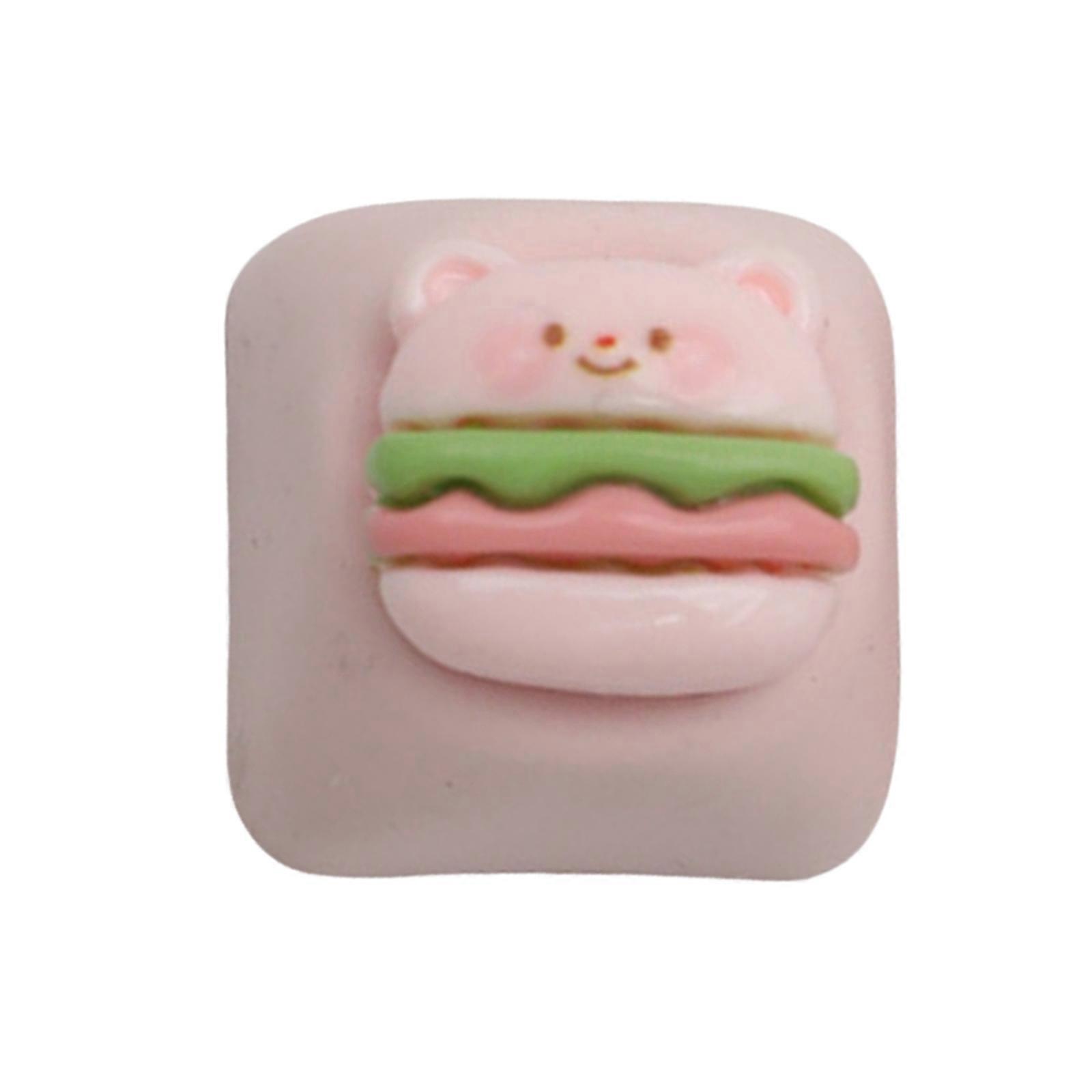 Cartoon Burger Resin Keycap For Keypad Switches Wide Compatibility for Mechanical Keyboards Personalizations Accessory Multicolor