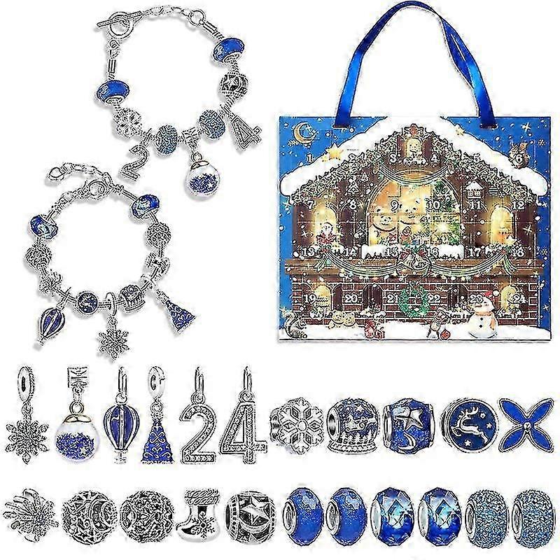2024 Χριστουγεννιάτικο Ημερολόγιο Advent Κουτί δώρου κοσμημάτων Ημερολόγια αντίστροφης μέτρησης 24 ημερών Βραχιόλια κοσμημάτων για κορίτσια Πρωτοχρονιάτικο δώρο Navidad