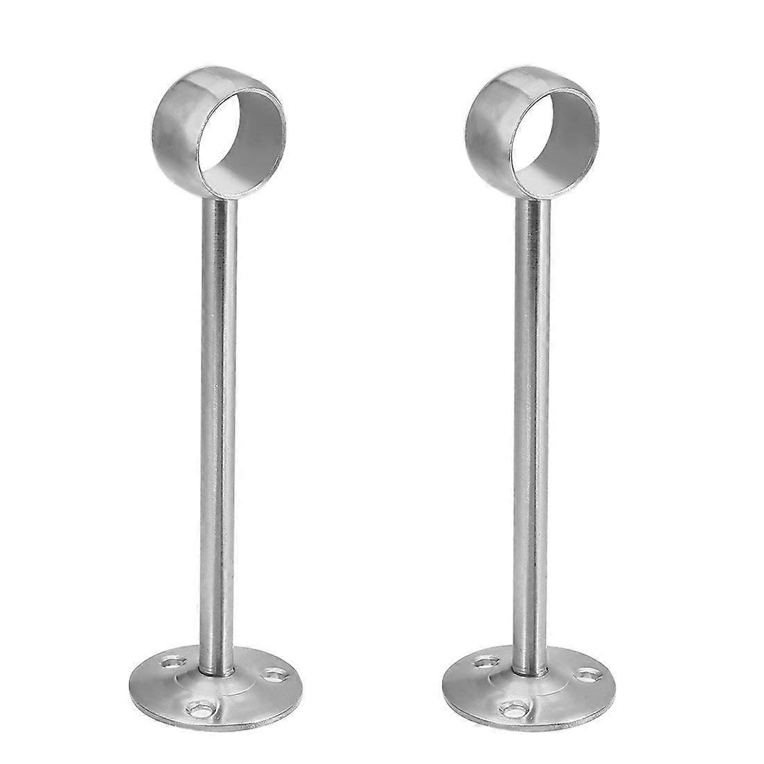 Wardrobe Pipe Bracket 23mm Diameter Rail Rod Ceiling Mounted 2Piece Set