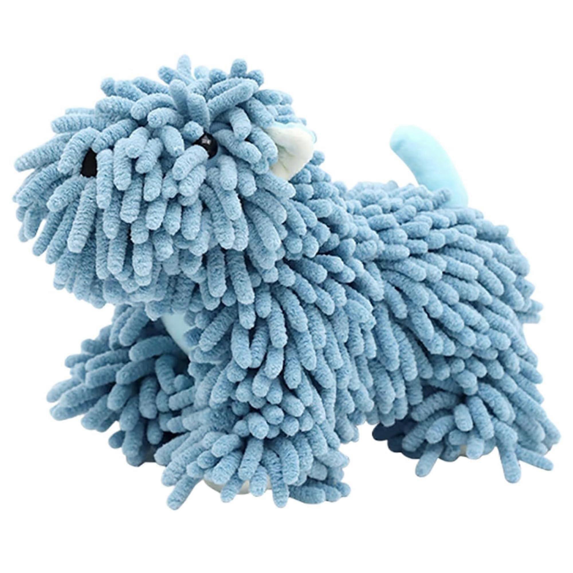 Dog Plush Fuzzy Ball Hand Towel With Loop, Super Absorbent, Hanging Cloth, Blue, 1 Piece, Soft Cartoon Hand Drying Puff