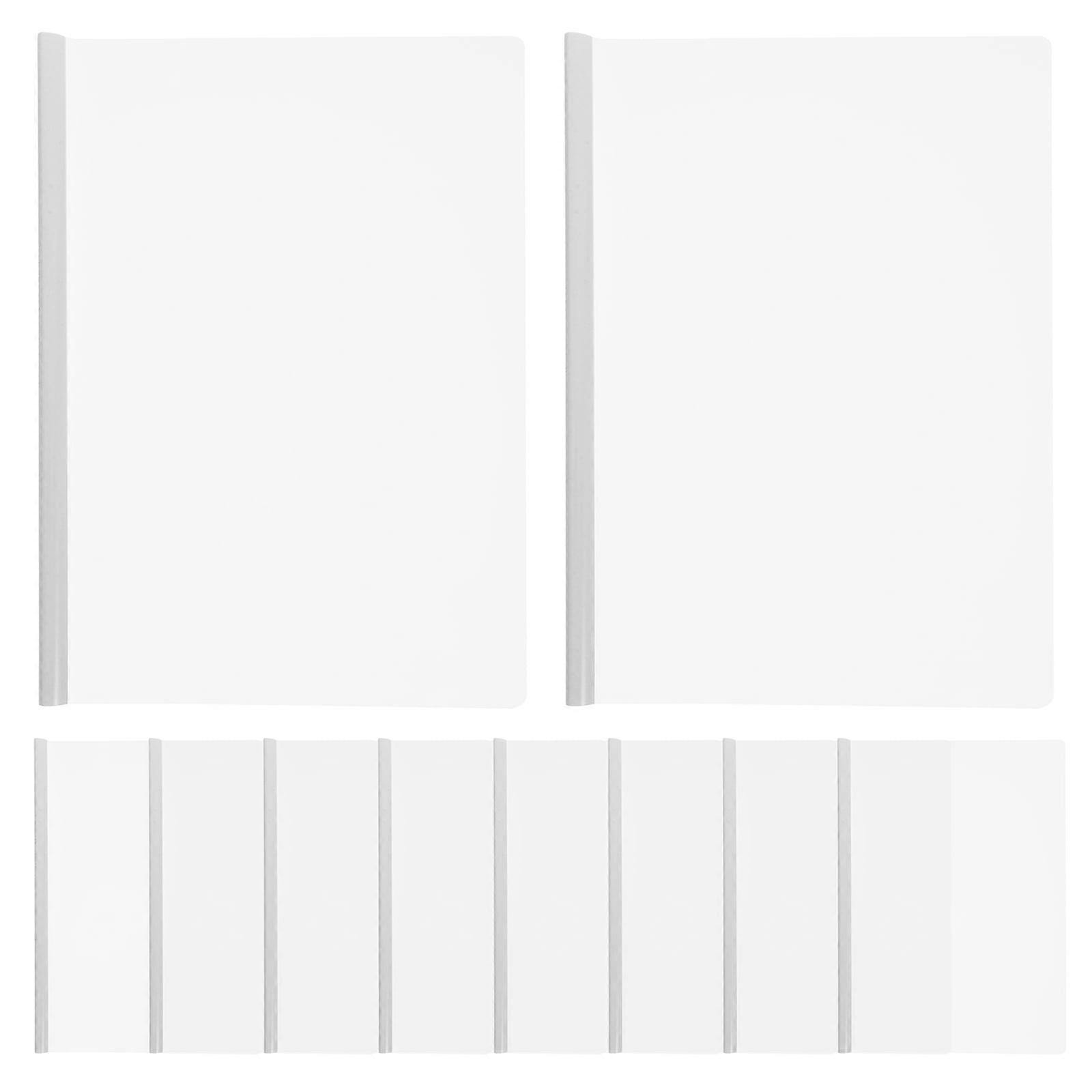 10pcs Clear Report Covers for Paper Multi-function File Folders with Sliding Bars File Covers (A4)