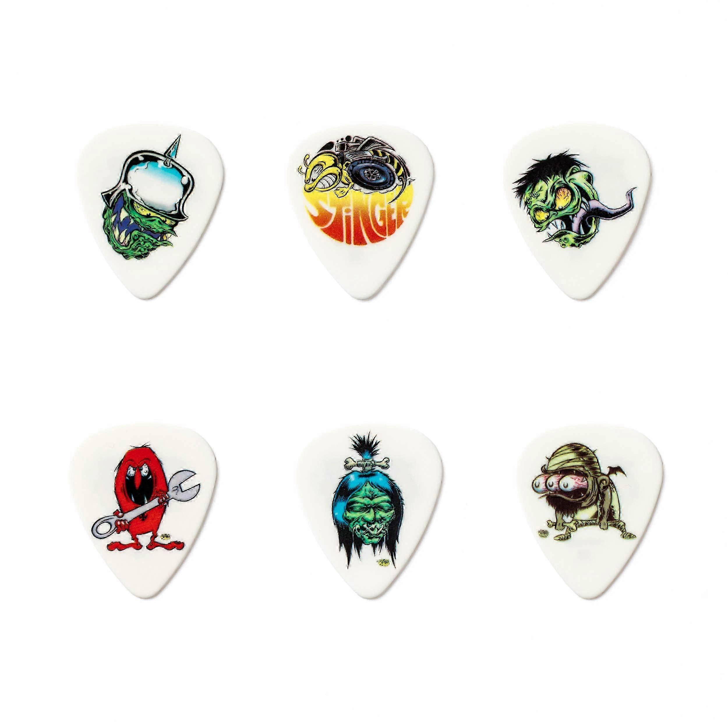 6 Player Pack Assorted Picks for Guitar Playing .60mm Size