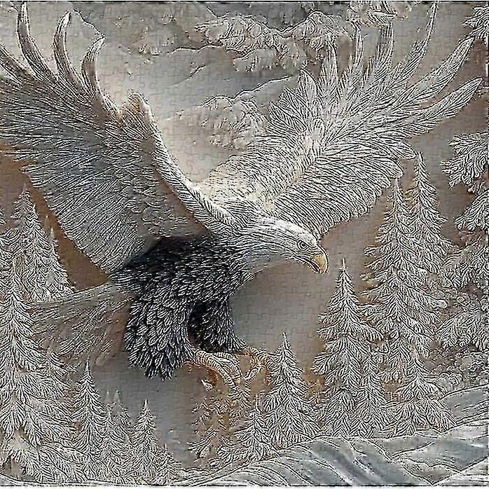 Puzzle z rzeźbionym orłem, puzzle z orłem, 1000 elementów, puzzle dla nastolatków i dorosłych, puzzle z orłem, prezenty świąteczne