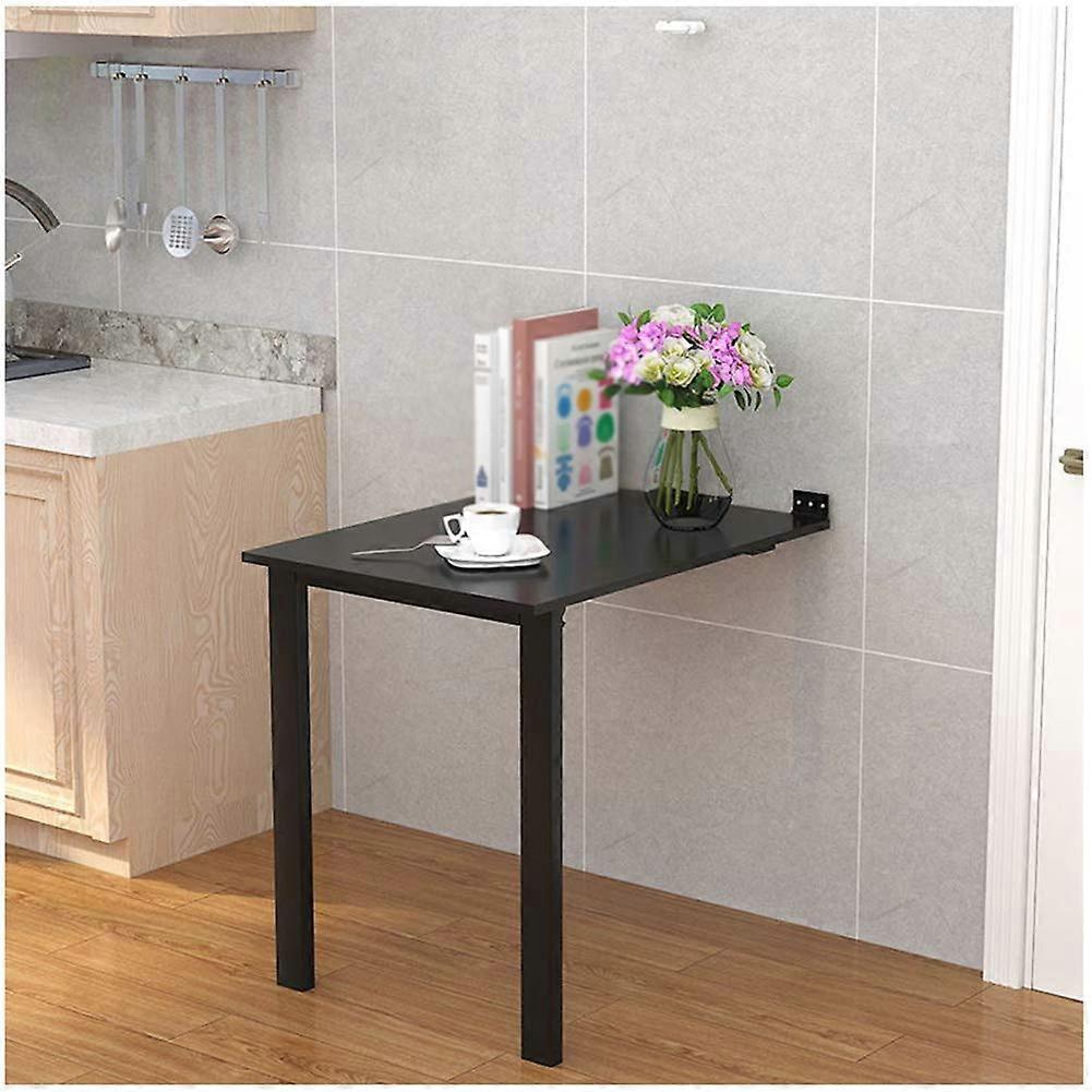 Wall Mounted Folding Dining Table Wooden Drop Leaf Desk for Kitchen and Small Spaces