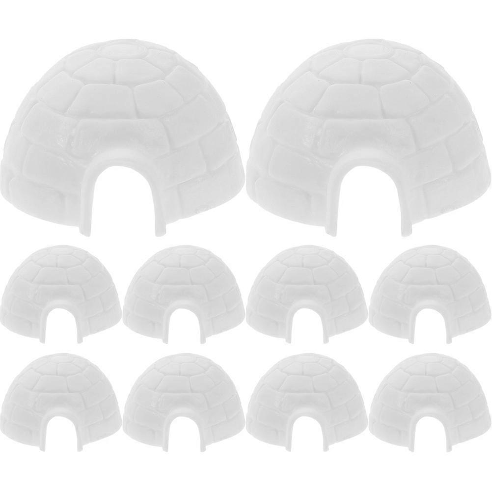 Plastic Igloo Figurines for Playing 10Pcs Simulated Igloo Figures