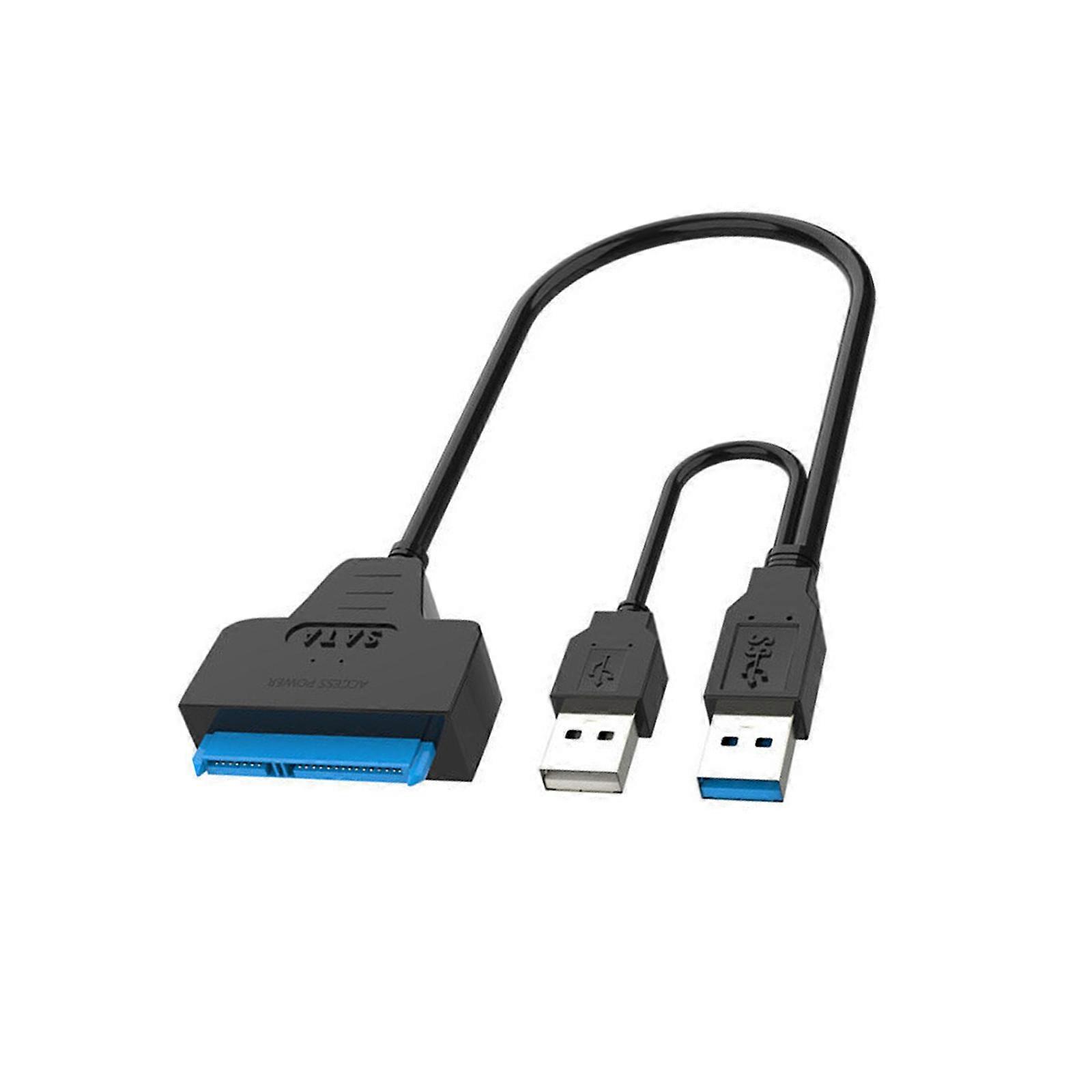 Double USB3.0 to Serial ATA Converter Cable Wire 30cm Long 5Gbps Stable Data Transmission for 2.5/3.5Inch External HDD Multicolor