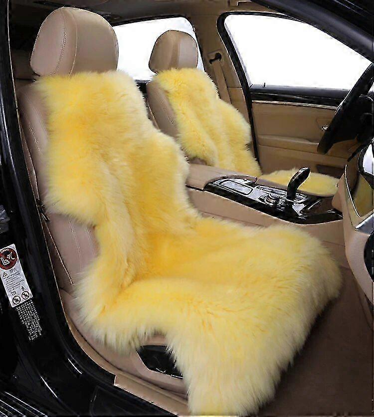 Äkta Äkta Fårskinn Bilstolsöverdrag För Bilar 1st Auto Lyx Päls Sätesöverdrag Universal Bilstolskudde Varm Lång Ull