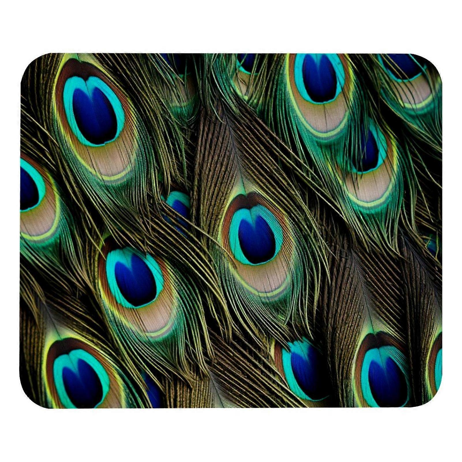 Peacock Feather Green Mouse Pad - Smooth Surface, Mousepad Thick Padding, Ergonomic Design for Comfortable Gaming and Office Use