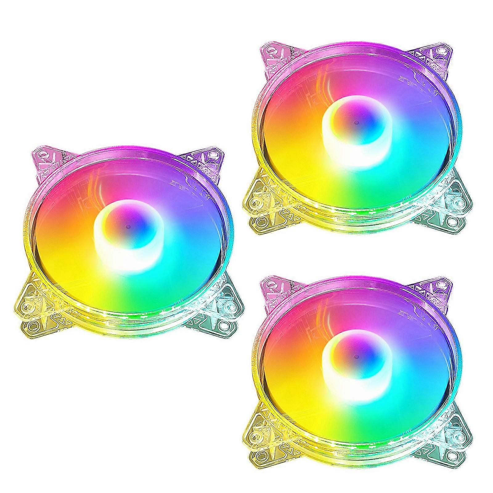 12cm 4Pin PC Case Cooling Fan Quiet Operation Translucent LED High Airflow Coolers PWM Control Durability ABS Shell Multicolor