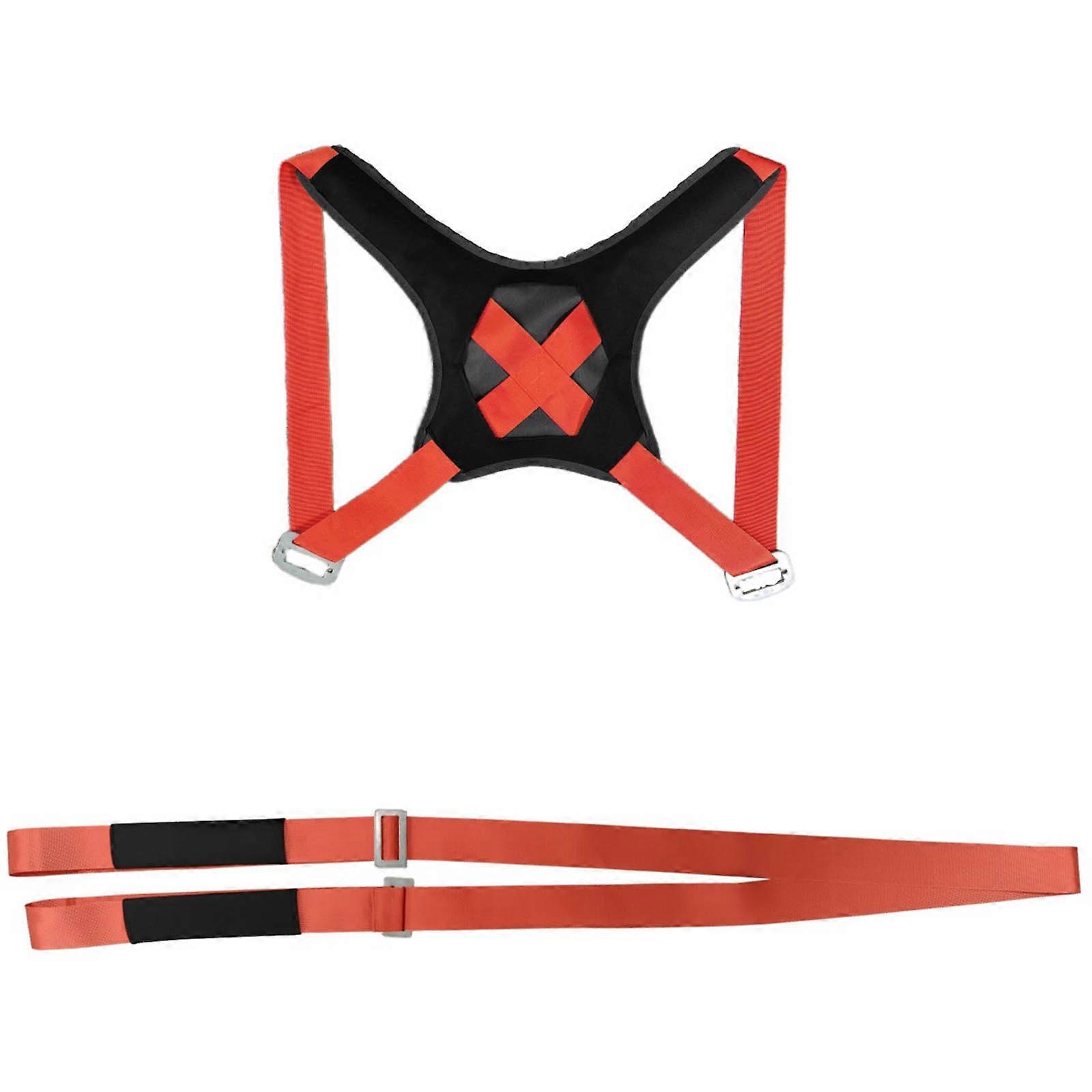 Modifiable Strong Moving Hoisting Belts Pair People Transportable Back Support Structure 800Lbs Capacity  orange red