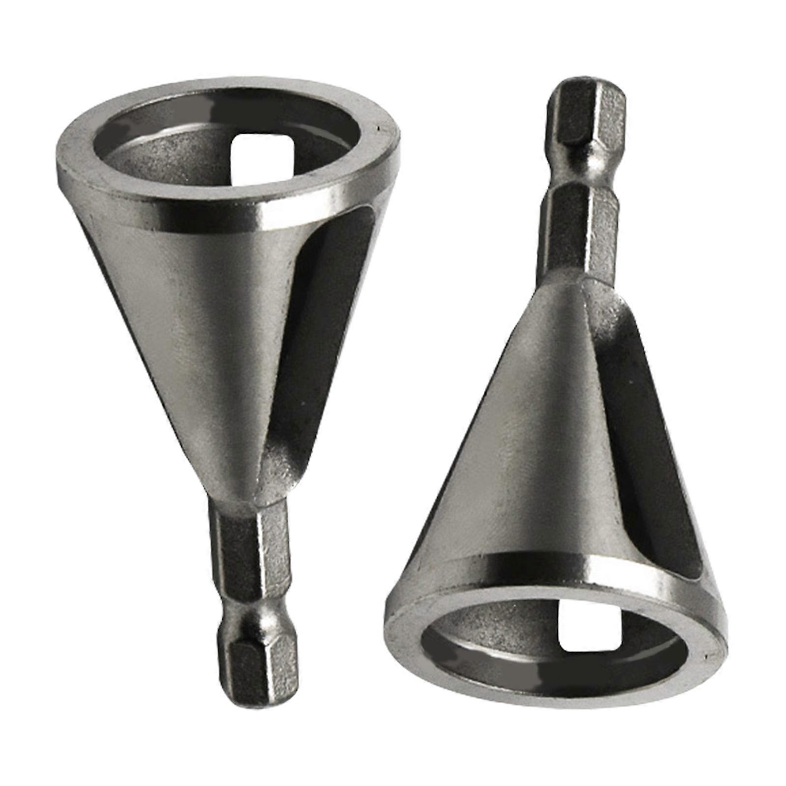 2Pcs/set Hexagonal Shank Deburring Chamfer Tool Steel Deburring External Chamfer Tool Fast Remove Burr Removal  silver